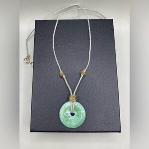 🌿Chinese Bi Disc Jade Pendant Necklace